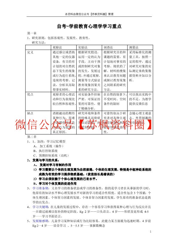 学前教育心理学